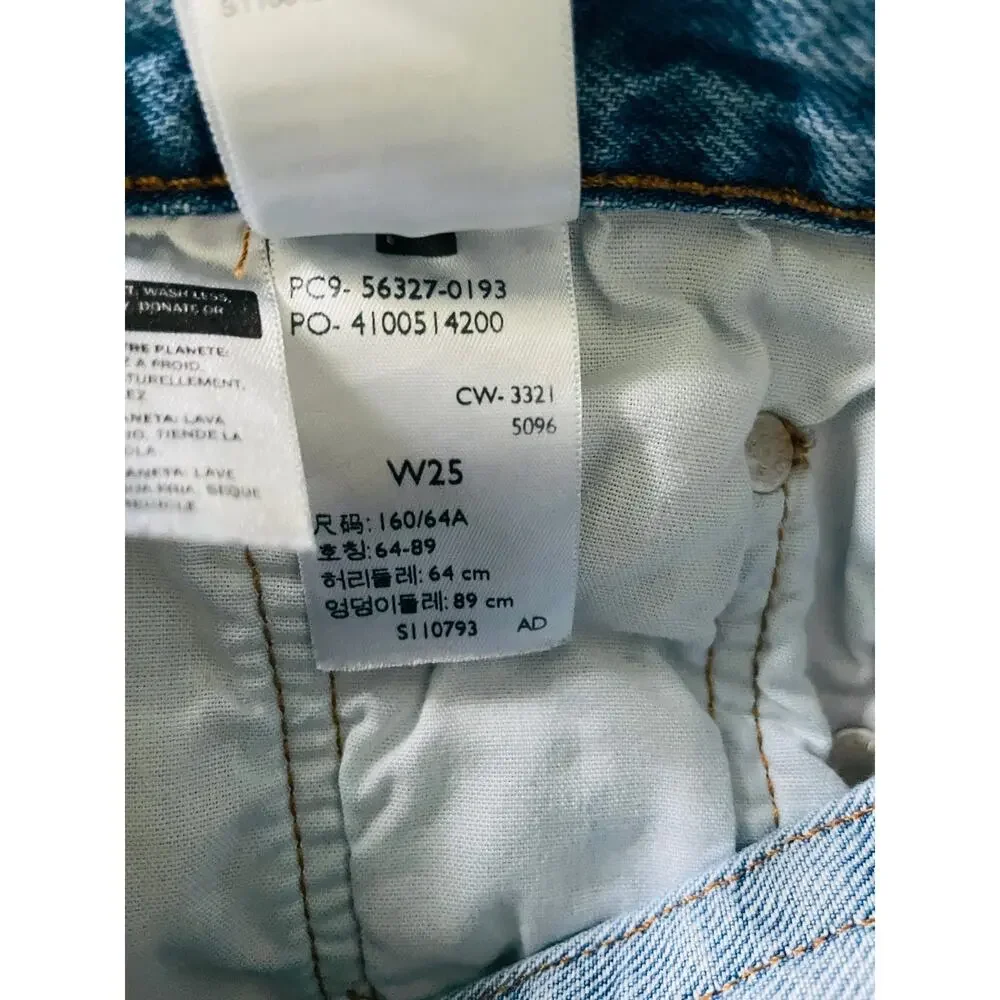 Levi’s 501 Distressed Denim Shorts High Rise Light Wash Cutoff 25 - Picture 10 of 10